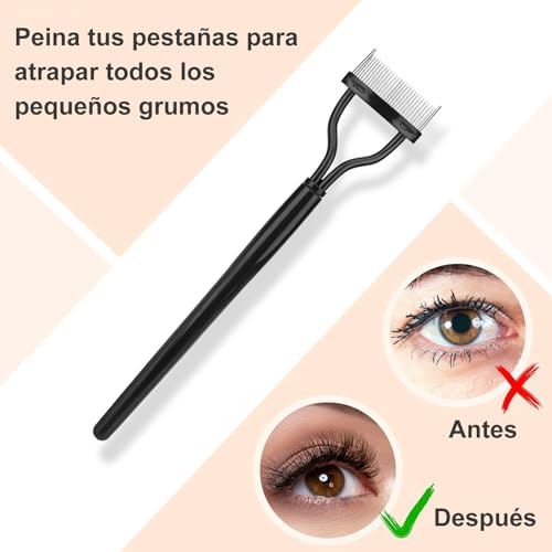 Yinhing Eyelash Comb and Eyebrow Brush with Stainless Steel Needles