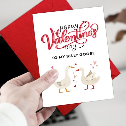 Funny Goose Valentine Card - Adorable Silly Goose Love Card