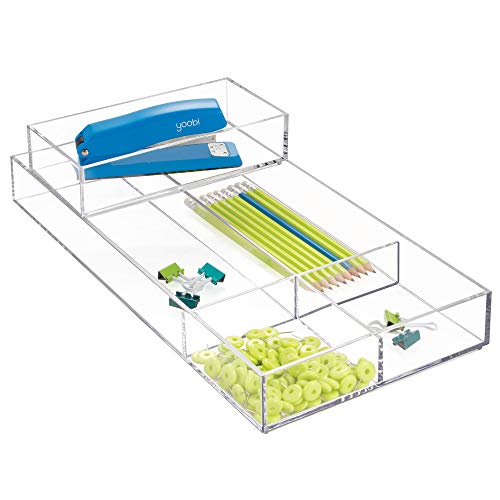 iDesign Clear Plastic Drawer Organizer - Pack of 1, 8x4x2 inches