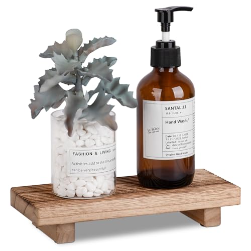 Brown Wooden Soap Holder Tray - 8.7" x 3.6" Farmhouse Decor