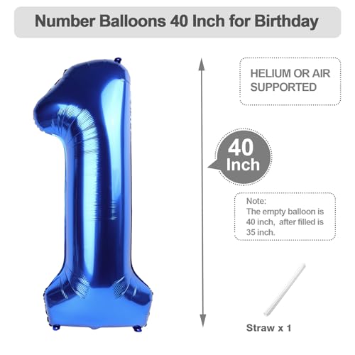 40 Inch Blue Number 0 Balloon - Giant Foil Birthday Decoration