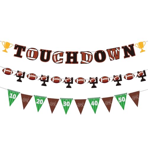 Touchdown Football Banner for Birthday & Game Day Celebrations