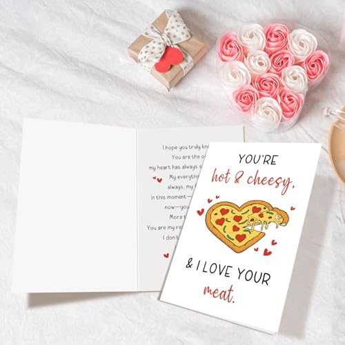 Funny Pizza Pun Valentine's Day Card for Him - Cheesy Love Message