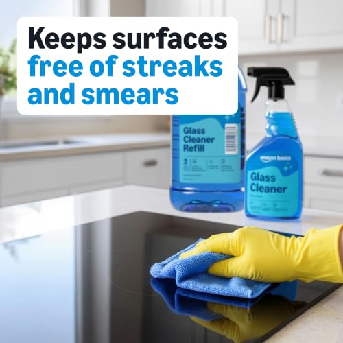 Amazon Basics Glass Cleaner Refill 67.6 Fl Oz - Streak-Free, Eco-Friendly, Cleans Windows & Mirrors