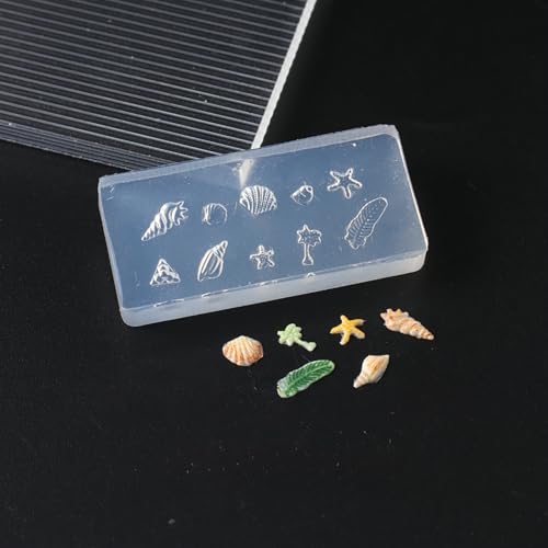 Ocean Silicone Nail Art Molds Set with Carving Pen for 3D Beach Charms