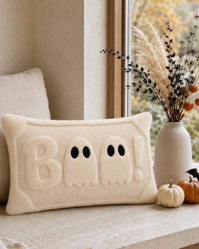 Faux Rabbit Fur Halloween Pillow Covers - Vintage Ghost Designs