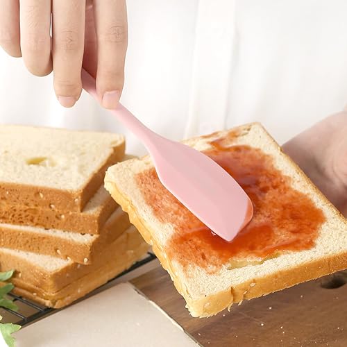 LEKAYIHU Mini Silicone Spatulas - 4 Pack, Heat Resistant, Non-Stick