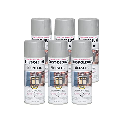 Rust-Oleum Stops Rust Metallic Spray Paint Matte Nickel 11oz Pack of 6