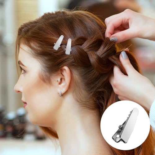 Foyods 80PCS Small Metal Alligator Hair Clips 0.94 Inch Silver Styling Pins