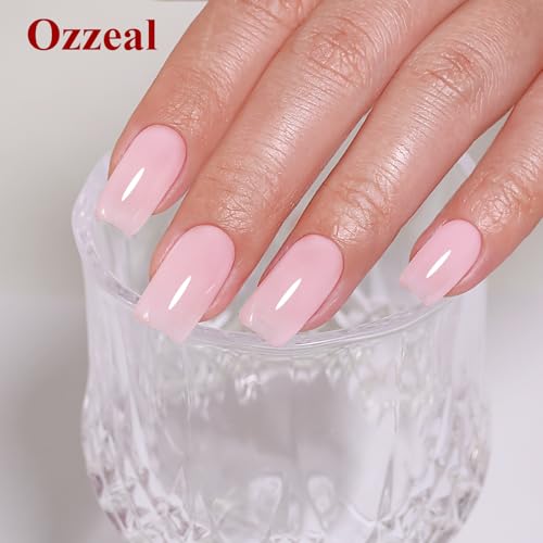 Ozzeal Jelly Gel Nail Polish Neutral Nude Translucent Sheer Soak Off UV LED 0.5 Fl Oz
