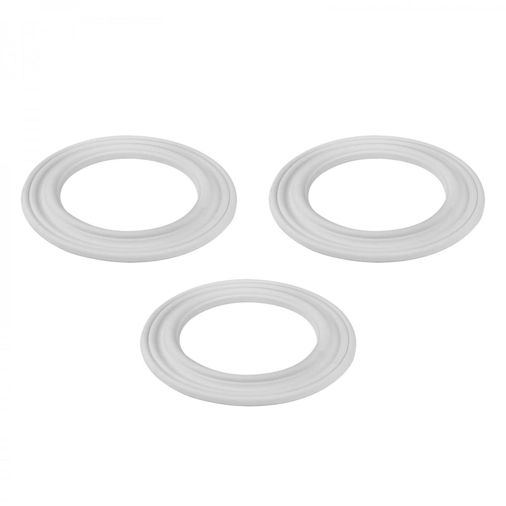 Renovators Supply Manufacturing Recessed Ceiling Fan Spot Lighting Trim White Urethane Decorative Concentric Medallion Foam 6.5" ID x 10.13" OD Water Resistant Lightweight Pack of 3