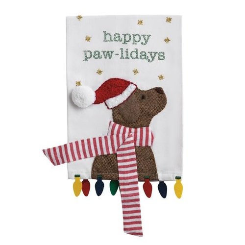 Mud Pie Christmas Pawlidays Dog Dangle Towel