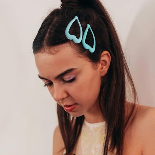 Cptots Metal Heart Hair Barrettes 12 Pack Non-Slip Green Hair Clips