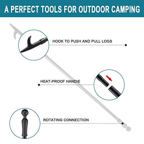 BeBecome 31-Inch Heavy-Duty Fire Poker for Fire Pit, Camping & Fireplace