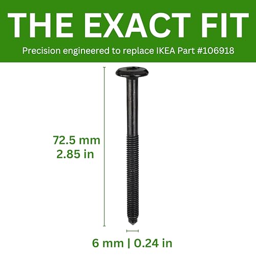 Replacement Long Screws for IKEA Part #106918 - Zinc Plated Steel (4 Pack)