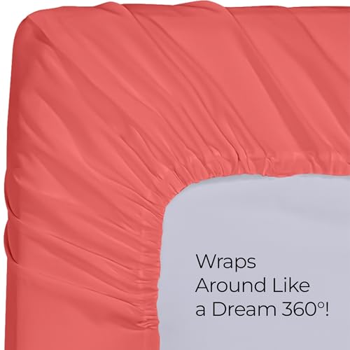 Utopia Bedding Full Fitted Sheet - Ultra Soft Coral, 15" Deep Pocket