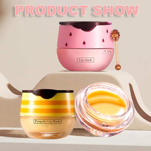 Strawberry Honey Lip Mask and Moisturizing Balm with Brush