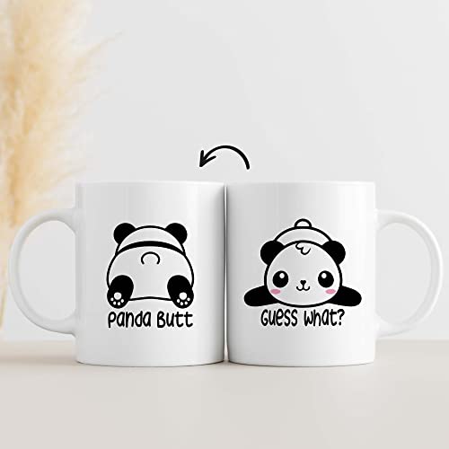 Cute Panda Coffee Mug White Panda Butt Gift 11oz - Funny Kitchen Drinkware