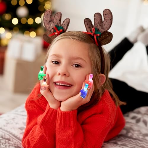 Christmas LED Finger Lights Set - 36 Pack, Fun Holiday Party Favors for Kids