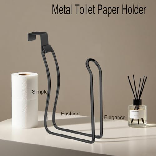 Black Over The Tank Toilet Paper Holder Set - 2 Pack, Space-Saving Bathroom Organizer