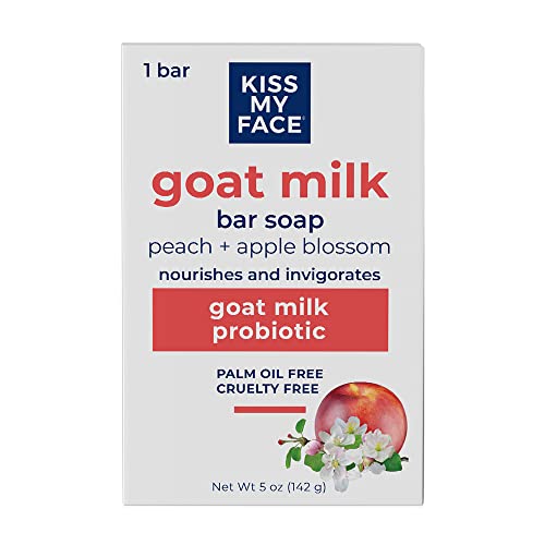 Kiss My Face Goat Milk Bar Soap - Peach and Apple Blossom 4 oz