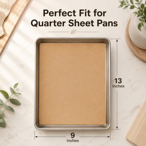 100 Pcs Non-Stick Baking Parchment Sheets - 9x13 in, Eco-Friendly