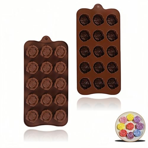 2PCS Rose Silicone Mold Set - 15-Cavity Non-Stick Baking Mold