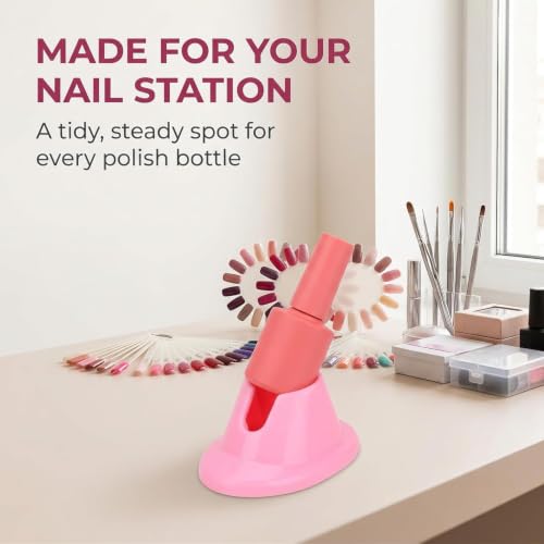 Tustao 2 Pcs Soft Rubber Nail Polish Bottle Holder Anti-Spill Stand