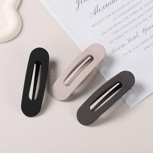 Sightor Flat Hair Clips - 3PCS French Lay Flat Claw Clips for Thick and Thin Hair