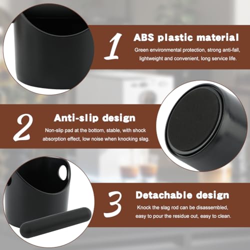 Espresso Knock Box - 4.3 Inch Mini Coffee Grounds Bin with Non-Slip Base