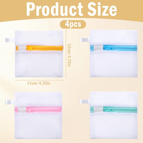 4-Pack Laundry Pod Anti-Sticking Bags for Delicates - Mesh Wash Bags