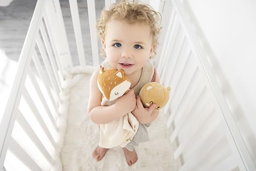 Pearhead Fox Baby Lovey, Organic Cotton Muslin Security Blanket