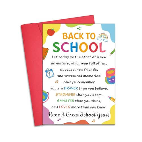 First Day of School Card for Kids - Kindergarten to 8th Grade