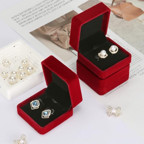 KUKUVR Velvet Earring Gift Box Set - 2 Pieces for Jewelry Storage