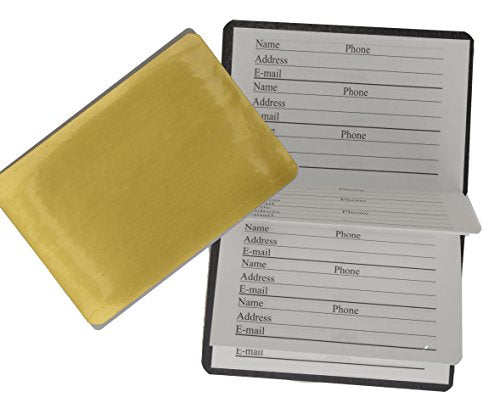 FIRE ROSE Magnetic Credit Card Size Address Book - Gold Pocket Organizer