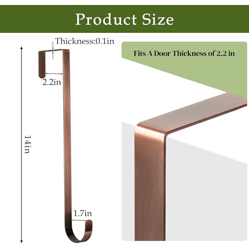 14-Inch Bronze Wreath Hanger for Front Door – Sturdy Over Door Hook