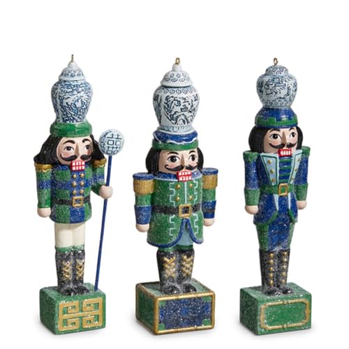6-Inch Black Watch Nutcracker Ornaments Set of 3 - Traditional Holiday Decor