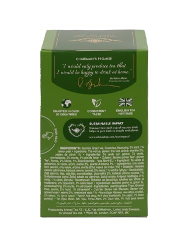 Ahmad Tea Green Tea Selection Variety Pack - 20 Tagged Tea Bags