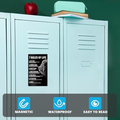 7 Rules Inspirational Locker Magnet - Motivational Quote Decor