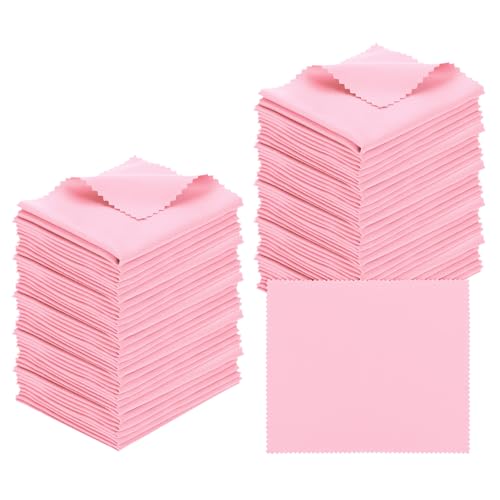 PATIKIL Pink Microfiber Cleaning Cloths - 50 Pack for Eyeglasses & Screens