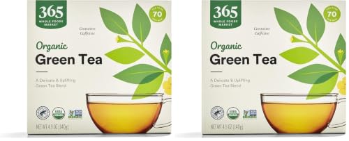 Organic Green Tea Bags by 365 Whole Foods Market - 70 Count (Pack of 2)