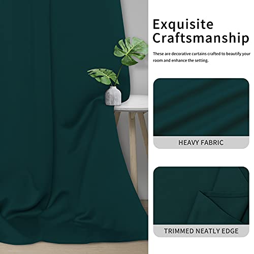 Easy-Going Deep Teal Blackout Curtains - 42"W x 84"L, 2 Panels