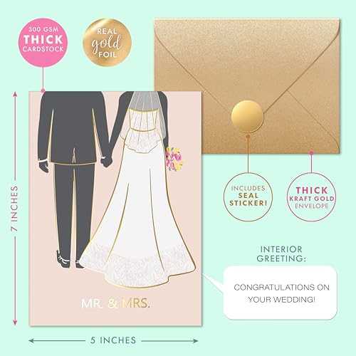Sweetzer & Orange Premium Wedding Greeting Card with Gold Foil