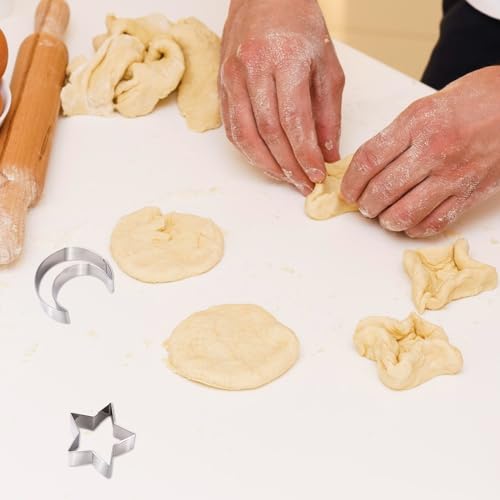 Stainless Steel Moon and Star Cookie Cutters Set - 2 Pcs