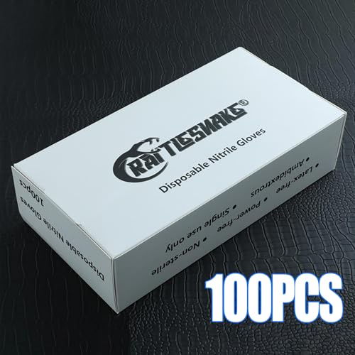Rattlesnake Blue Textured Nitrile Gloves - 4 Mil, Latex-Free, Disposable (Pack of 100)