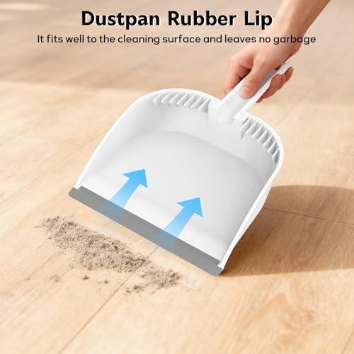 SetSail Small Dustpan and Brush Set with Comb Teeth - White