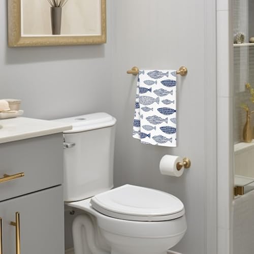 Ocean Coastal Kitchen Hand Towel - Beach Fish Theme 16x24 (Ocean4)