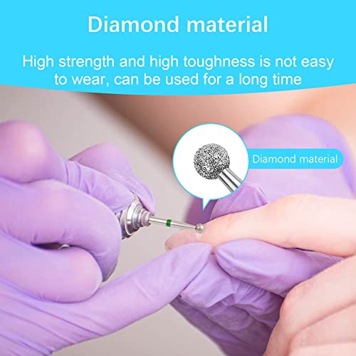 Difenni Diamond Cuticle Drill Bits Set for Electric Nail File 3pcs