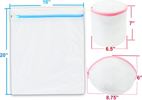 Simple Houseware Laundry Bag Set - 2 Large & 3 Underwear Bags