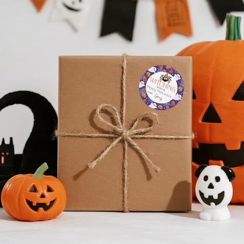 60PCS Halloween Stickers - 2 Inch Pumpkin Ghost Spider Labels